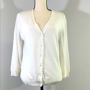 Personal Identity White Button-Down Cardigan – Size XL